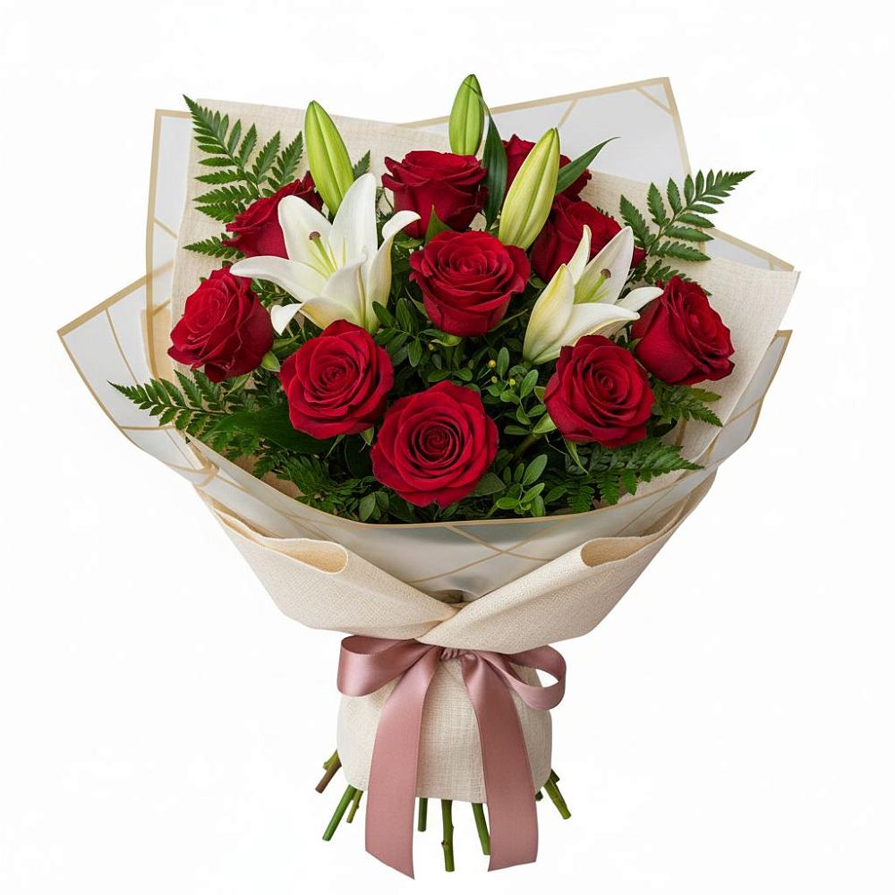 Букет цветов из: Лилии и Розы в Ленинауле