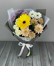 Букет цветов из:  Розы, Герберы и Хризантемы в Ленинауле