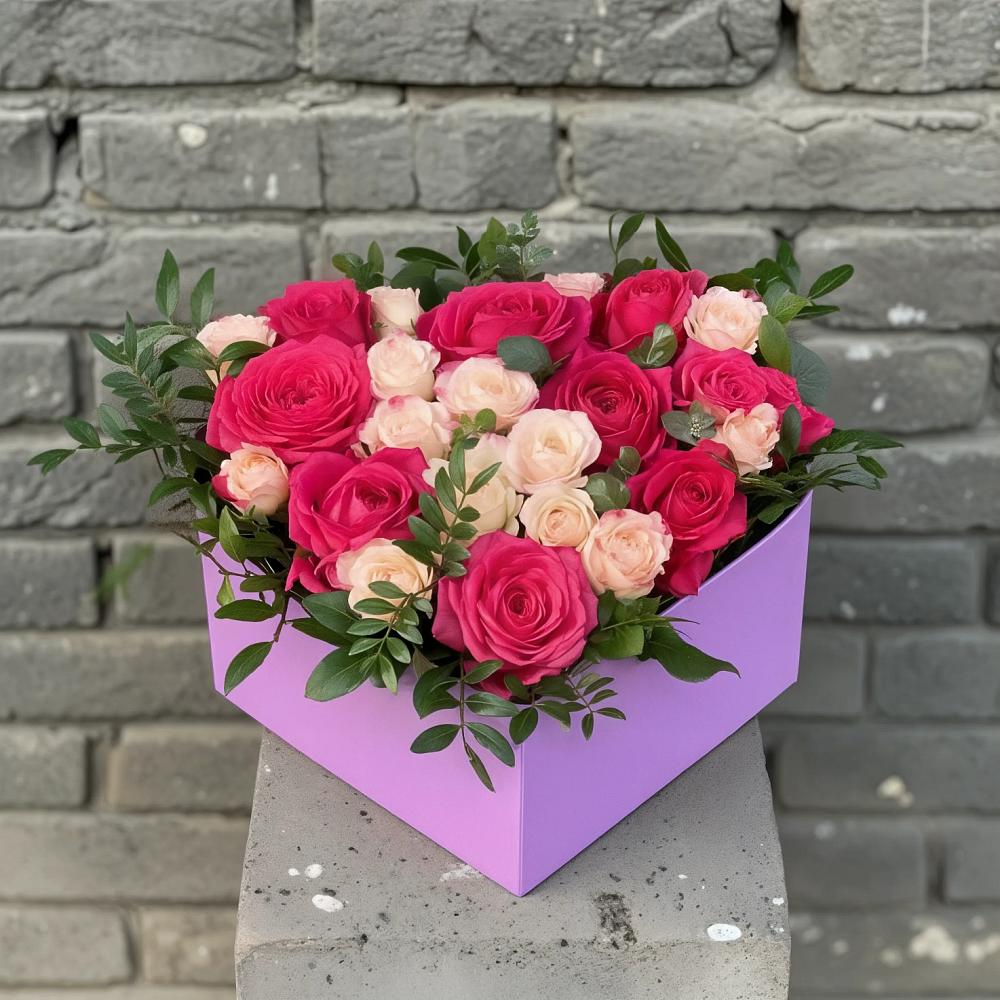 Цветочная композиция из Розы в коробке в Ленинауле