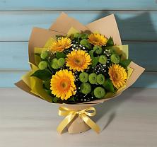 Букет цветов из:  Герберы и Хризантемы в Ленинауле