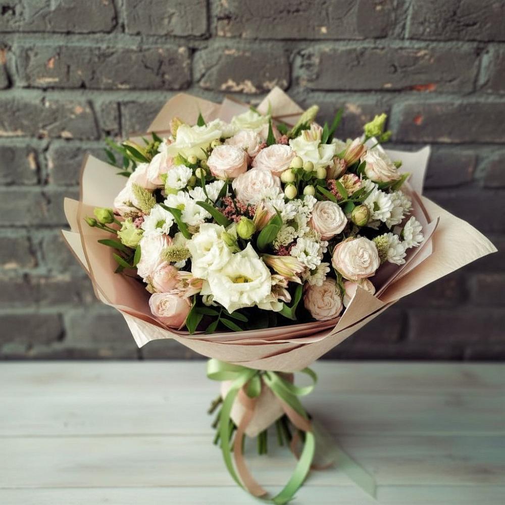 Букет цветов из: Альстромерии, Розы и Хризантемы в Ленинауле