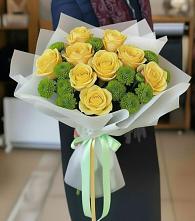 Букет цветов из:  Хризантемы и Розы в Ленинауле