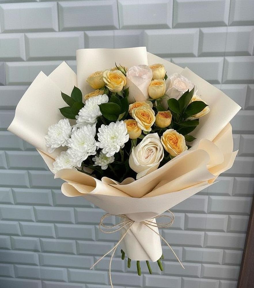 Букет цветов из: Розы и Хризантемы в Ленинауле