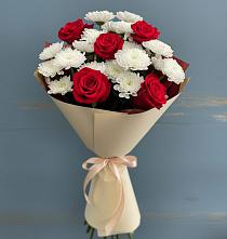 Букет цветов из:  Розы и Хризантемы в Ленинауле