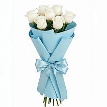 Букет 7 белых роз Проуд в Ленинауле