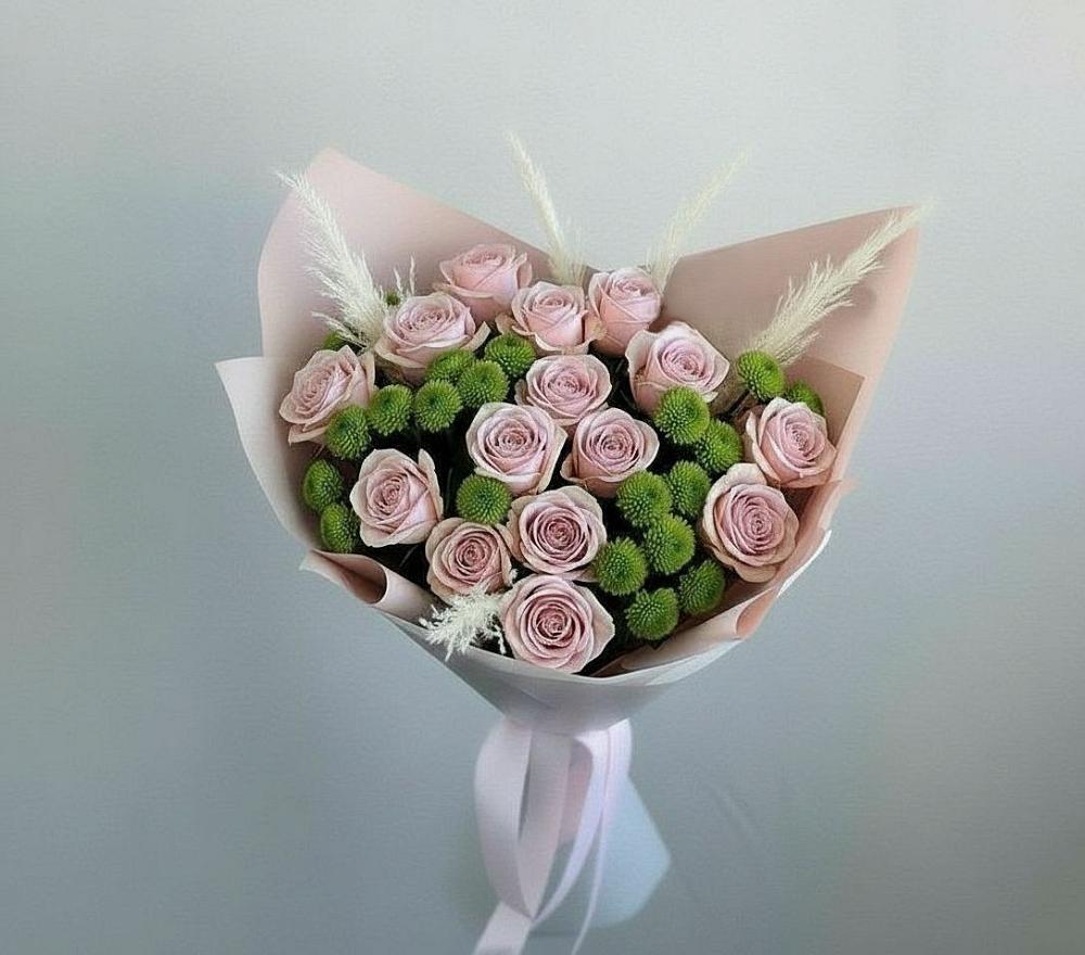 Букет цветов из: Розы и Хризантемы в Ленинауле