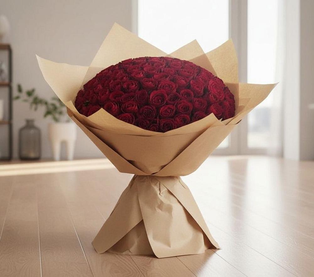 Букет 101 Красная роза в Ленинауле