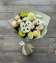 Букет цветов из:  Альстромерии, Розы и Хризантемы в Ленинауле