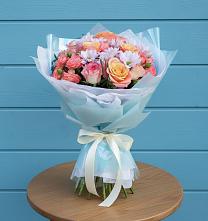 Букет цветов из:  Хризантемы и Розы в Ленинауле