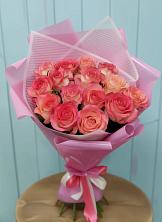 Букет 15 Розовых роз Равель в Ленинауле